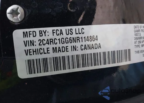 2022 Chrysler Pacifica Limited z USA, uszkodzony, nr VIN 2C4RC1GG6NR114864